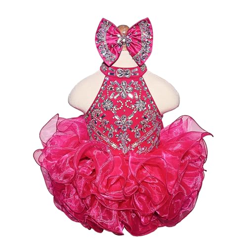 Baby Girls Handmade Beaded Dresses Pageant Dress Birthday Dresses infent Princess Dress2