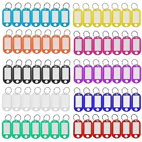 Consejos para Comprar Llaveros los mejores 5. 41 150Pcs Identificador de Llaves, Etiquetas para Llaves, Llaveros Plástico con Ventana, Etiqueta Clave de Llaves de Anillo Partido,Etiquetas Nombre para Bolsas de Equipaje para...