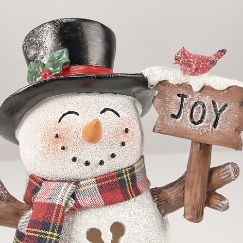 Primitives-by-Kathy-Lighted-Snowman-Joy-Figurine Primitives by Kathy Lighted Snowman Joy Figurine