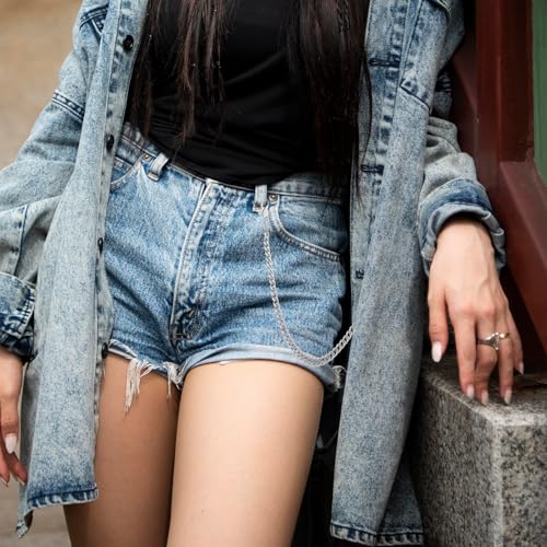 Tucnoeu Wallet Chain Silver Heavy Duty Metal Keychain Pants Chain Hip Hop Punk Pocket Chain Goth Accessories for Women Men - Thumbnail 7