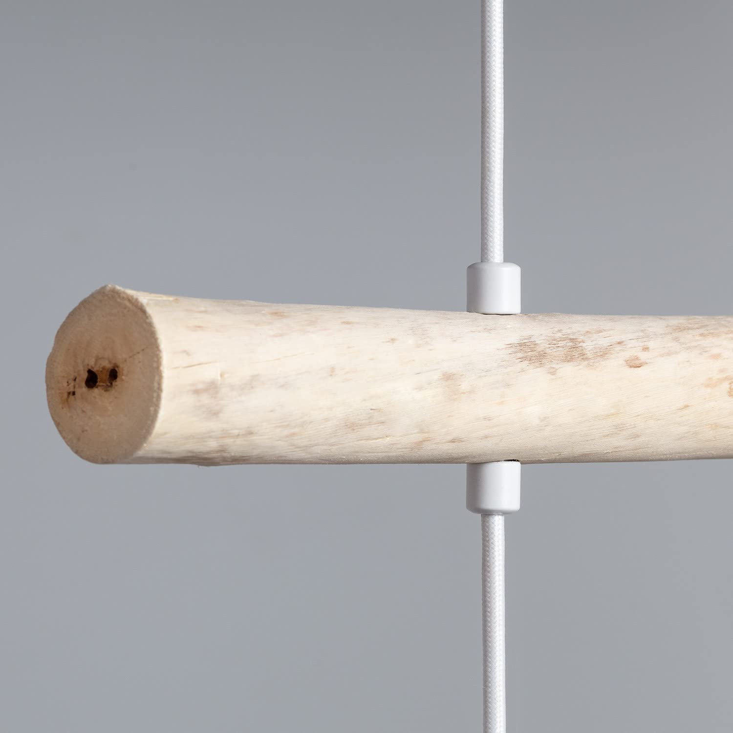 LEDKIA Lámpara Colgante Ratán y Madera Linfen Natural | Diseño Boho-Chic | Compatible con Bombillas E27 | Cable y Altura Ajustables | IP20 Interior; Color Natural