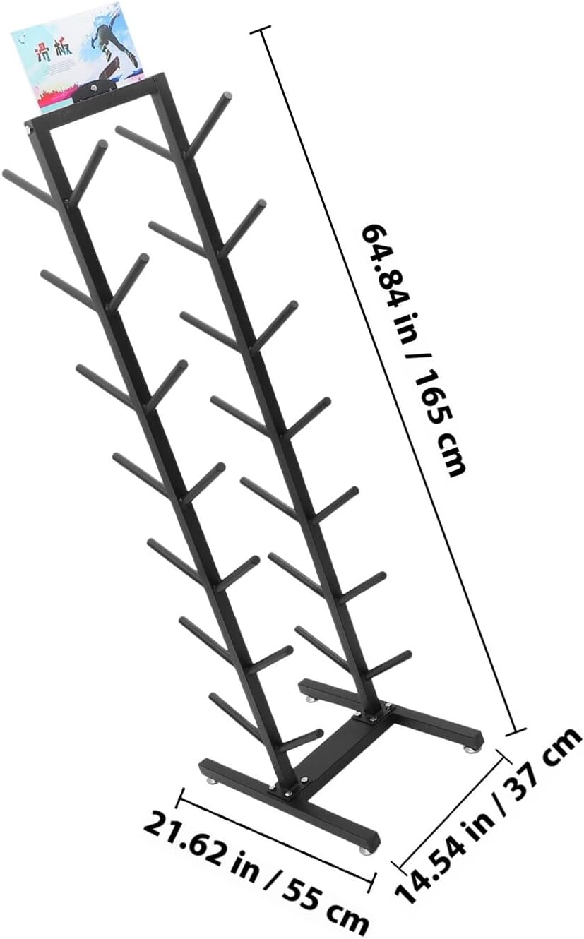 Gatuida Professional Skateboard Display Rack Long Board Storage Organizer Multi-layer Steel Floor Stand for Skateboard and Longboard Storage