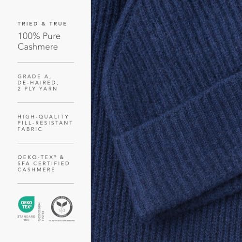 Image of Fishers Finery Men's 100% Pure Cashmere Ribbed Cuffed Hat; Ultra Plush