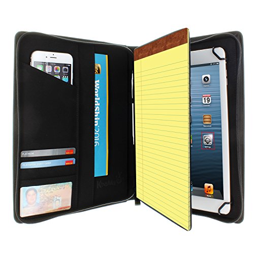 Khomo Universal Padfolio Case - Portfolio Organizer For Tablet 8.5 Up To 11 Inch –Pu Leather Notebook Pad Holder Folder For Ipad, Air, Pro & Others #TOP3