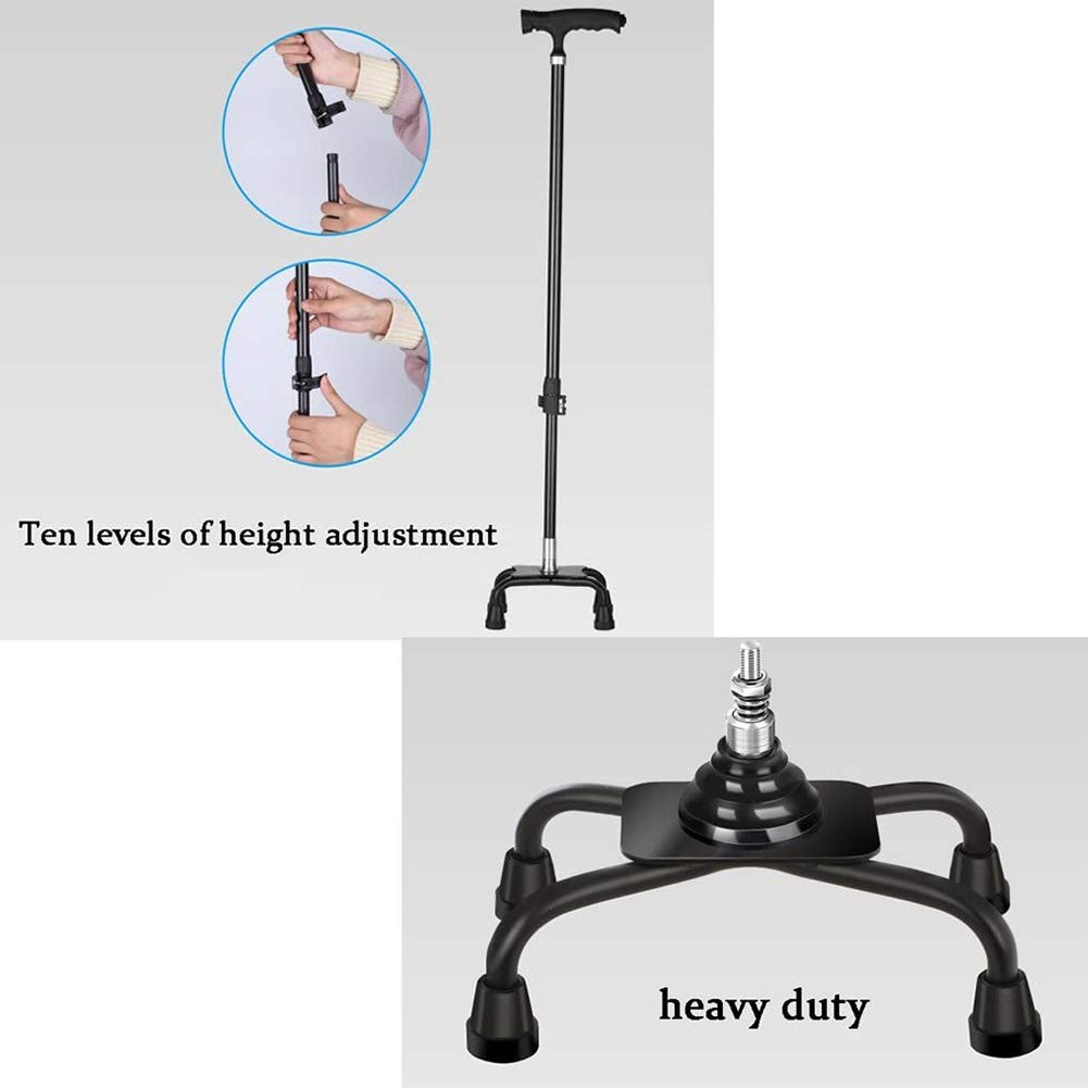 Bastón/muletas Bastones Ligeros de Fibra de Carbono con Mango de luz LED Ajustable 10 Niveles de Altura Ajustables para Hombres o Mujeres Mayores Bastón discapacitado (Negro 59~93 cm) Star of Light