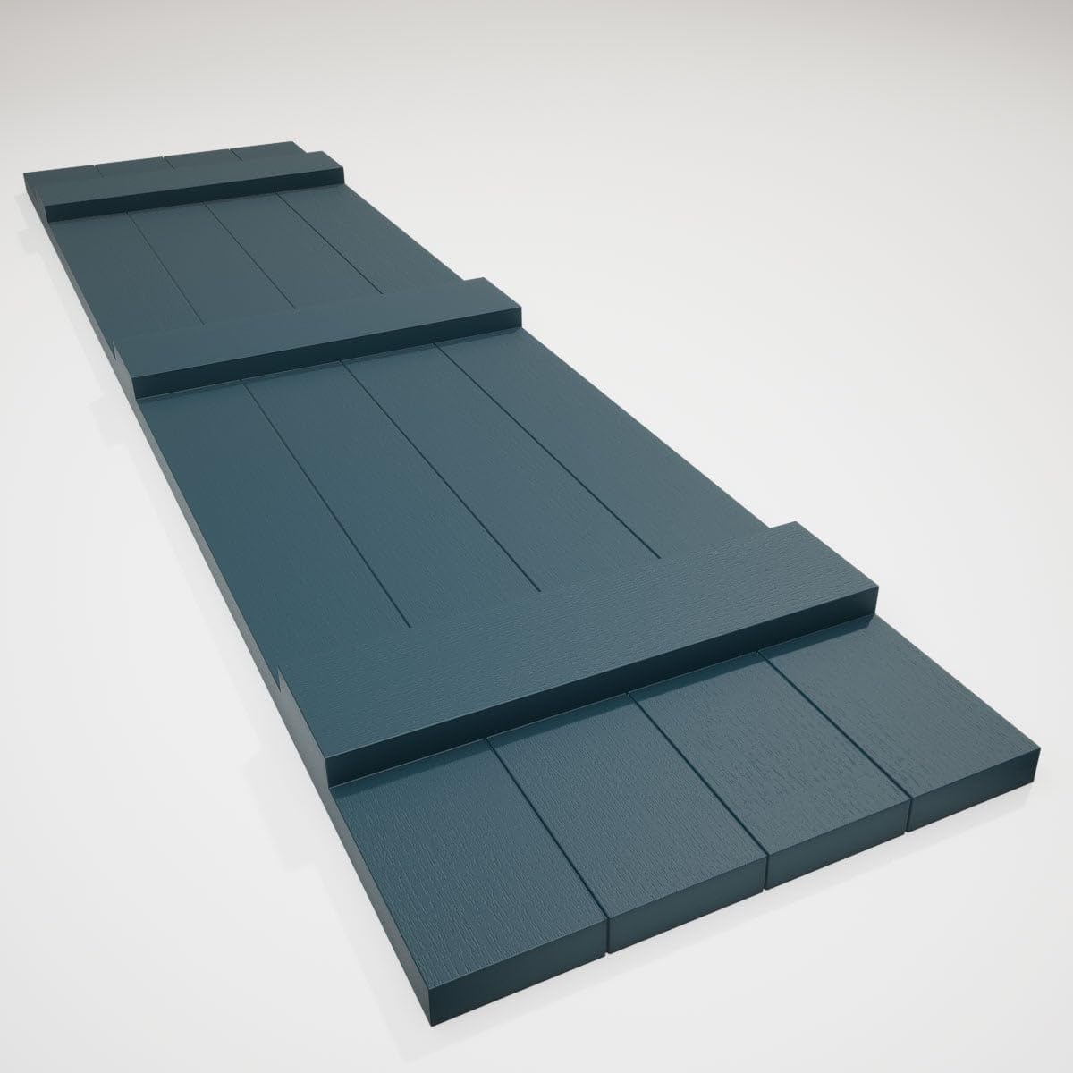 14"W x 59"H EverColor Joined Board-n-Batten Exterior Viny Shutters, w/Installation Shutter-Lok's & Matching Screws (Per Pair), Midnight Blue