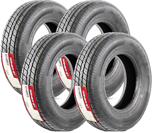 eCustomrim 4-Pack ST145/R12 DEEP TREAD Radial Trailer Tire Load Range E
