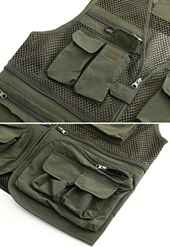 Image of Mens Outdoor Fishing Vest Safari Travel Photography Vests Jacket Multi Pocket