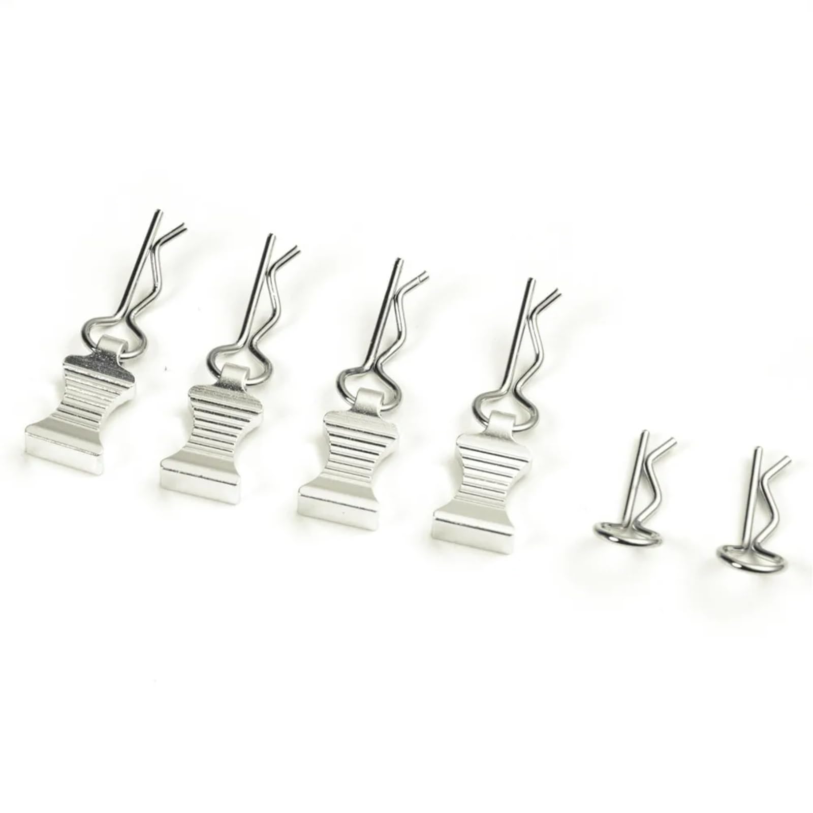 RC Upgrade Accessories for TRX-4 for Axial for SCX10 1/8 1/10 1/12 4Pcs R-Type Body Clips with Aluminum Mount RC Crawler Car Parts Modified Accessories(Silver)