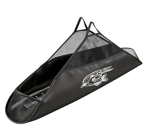 SGZIOO Abhakmatte mit Maßband 120x65cm, Abhakmatte Angeln Karpfen, mit Tragegriffe, Faltbare Wiegesack Karpfenangeln, Angel Zubehör für Rotauge, Barsch, Karpfen, Brasen, Welse, Raubfisch