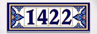 Elegant Mosaic Decorative Themed Ceramic Tile House Number Address Plaqu...