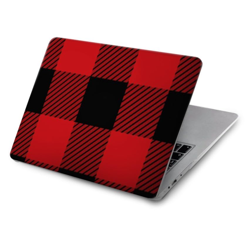 Coque MacBook Air 13 M2 M3 anti-rayures motif écossais rouge