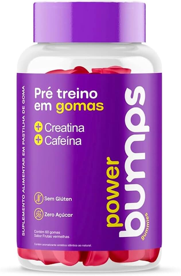 Pré Treino com Creatina em Gummy Sabor Frutas Vermelhas 60 Gomas - Bumps