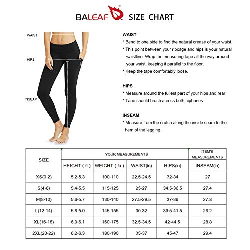 image for BALEAF Women's Mid-Waist Yoga Leggings Side Pockets 28