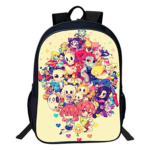 Undertale Mochila Casual Animada de Dibujos Animados para niños Escolar al Aire Libre