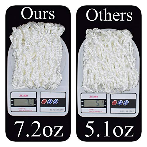 Batdiyow Heavy Duty Basketball Net Replacement All Weather Anti Whip White Color Fits Standard Indoor Or Outdoor 12 Loops Rim #TOP2