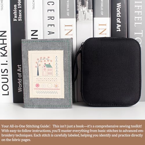 Image of Embroidery Book,Embroidery Stitch Book,Sewing Books for Beginners Adult，Plus a Set of Sewing Tools