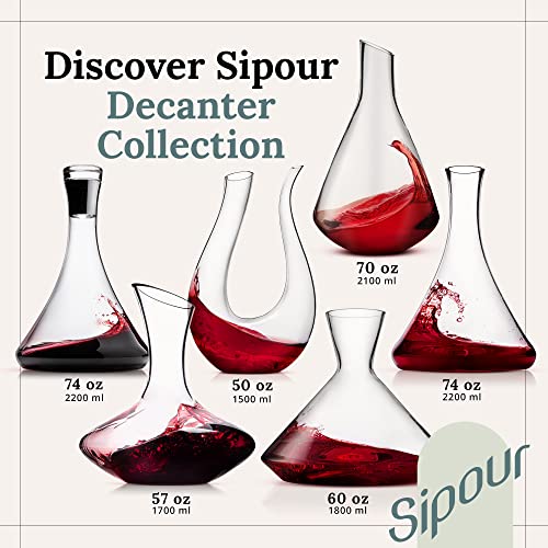Wine Decanter – Hand-Blown Crystal Wine Carafe – Full Bottle Red Wine Pitcher – Elegant Modern Design – Wine Gift, Wine Accessories (57 Oz) #TOP6