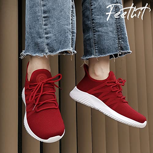 Image of Feethit Womens Slip On Running Shoes Breathable Walking Shoes Lightweight Gym Workout Shoes Non Slip Fashion Sneakers