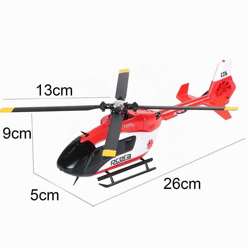 Torcster Hubschrauber H-135 rot/Weiss 6G 260mm RTF 2,4G Ferngesteuert 3D Anfänger Indoor Heli