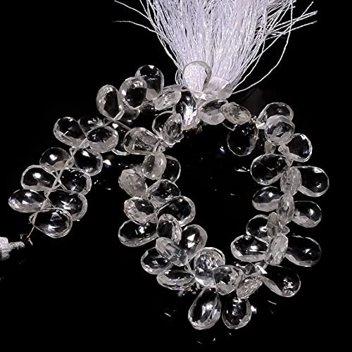 Faceted Pear Beads Crystal de quartz naturel 8x11mm pour perles de colliers