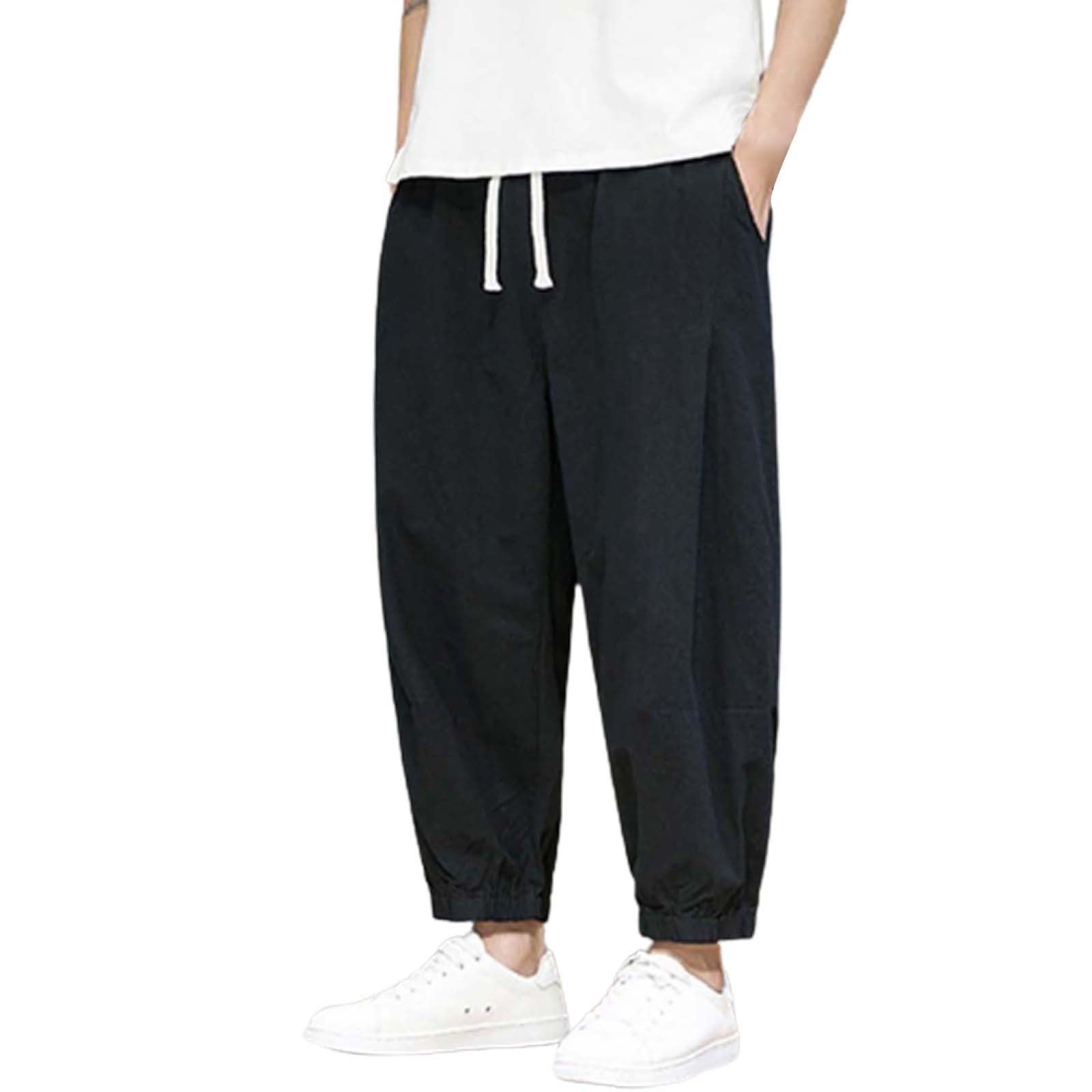 Generico Kirakuco Pantaloni Giapponesi Uomo Donna, Pantaloni Harem Uomo Donna, Harem Pants Larghi Eleganti Pantalone Baggy Lunghi Traspiranti