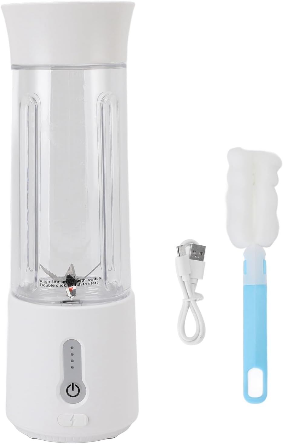 Fabater Portable Blender, 6 Stainless Steel Blades 22000 RPM Cordless Personal Mixer, Travel Cup with 500ml Capacity 4000mAh Rechargeable for Smoothies Shakes Juice