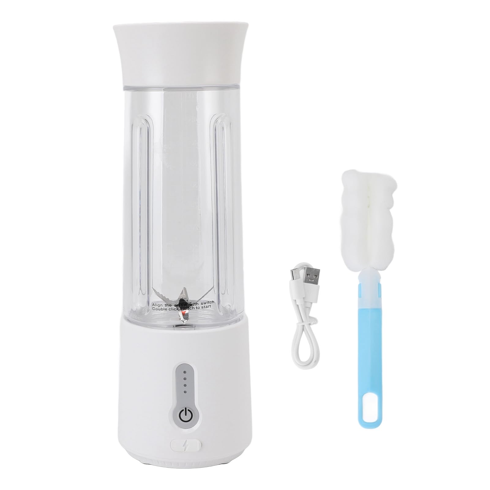 Licuadora Portátil, Recargable USB 500ml 6 Cuchillas 22000 RPM, para Batidora Batidora Batido De Proteínas con Luz Indicadora De Batería para Viajes Gimnasio Camping