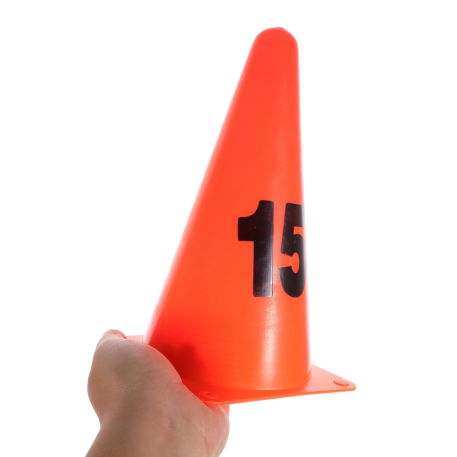 15 Conos de Entrenamiento de Velocidad Numerados de Plástico Naranja, Marcadores para Fútbol y Otros Deportes, Fáciles de Seguir Números Claros para Atletas