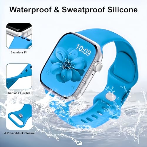 18 Pack Silicone Bands Compatible with Apple Watch 38mm 40mm 41mm 42mm 44mm 45mm 46mm 49mm Women Men, Soft Waterproof Replacement Wrist Sport Band for iWatch Series 11 10 9 8 7 6 5 4 3 2 1 SE Ultra by Foufousun - Used condition - Image 2