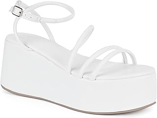 white platform sandals amazon