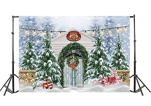 Haosphoto Winter Wonderland Backdrop for Photography 7X5FT Merry Christmas Backdrops Heavy Snow Pine Tree Forest Gifts Farmhouse Xmas Background for Happy New Year Photo Studio Props Vinyl HS1054 - Image 3