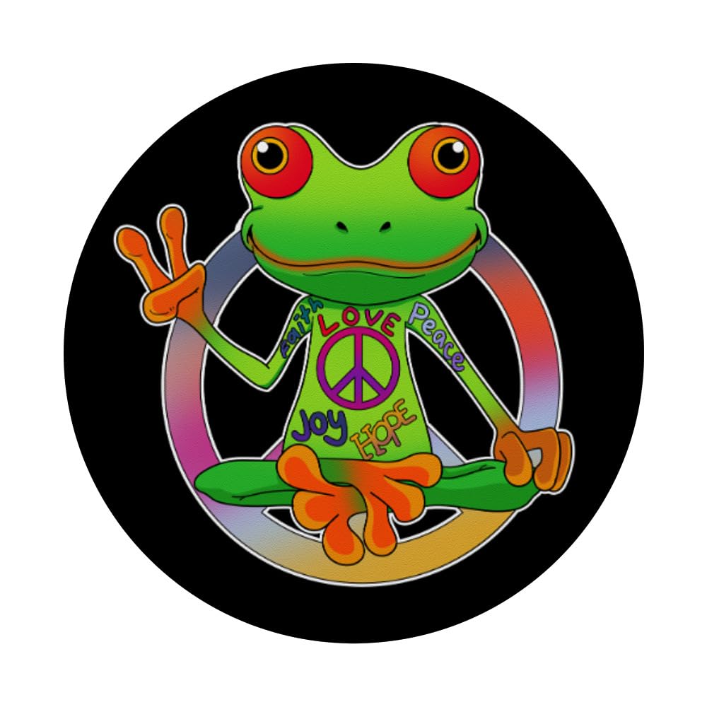 Amazon.com: Peace Frog Love Hope Joy Peace Sign Hippie Vibes