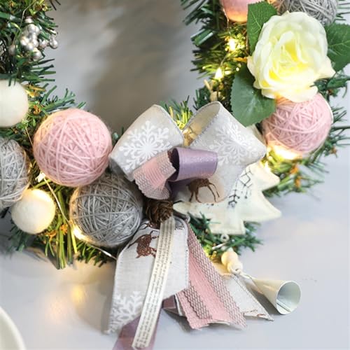 Couronne de Noël extérieure sans fixations complexes | Kit 10 pièces avec pendentifs et bureau - 2