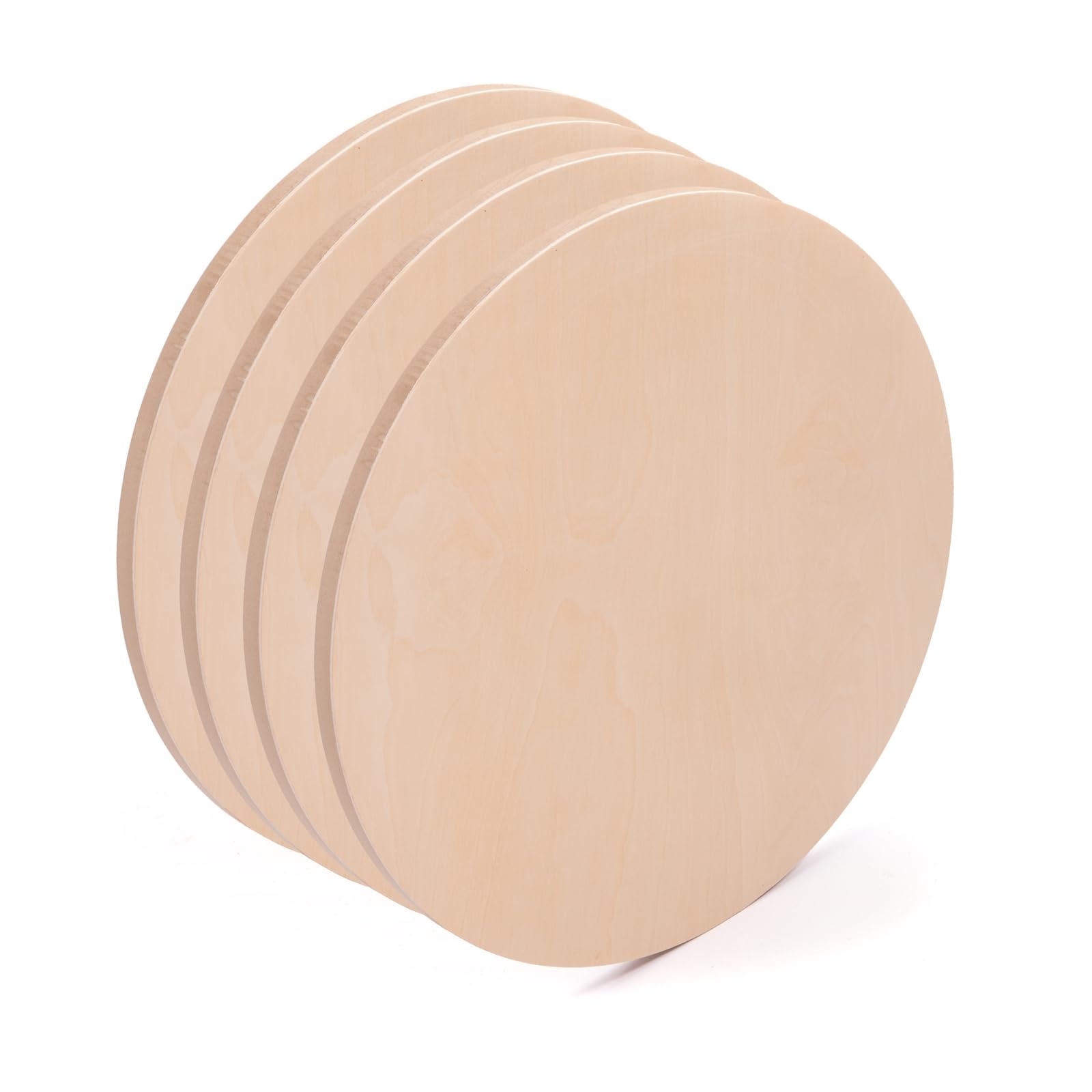 4 x superfici rotonde in legno | Diametro 60 cm | Profondità 2 cm | Legno di betulla non trattato | Tavola di legno, tela in legno, per pittura e bricolage fai da te