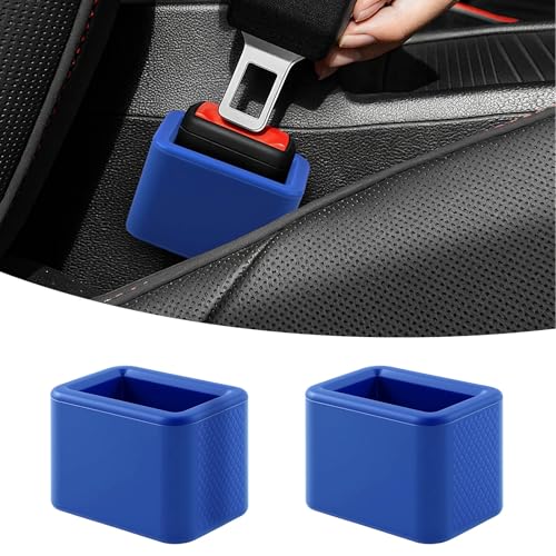 Image of 2 PCS Seat Belt Buckle Holder, Silicone Seatbelt Buckle Booster to Makes Receptacle Stand Upright for Easy Access (Blue)