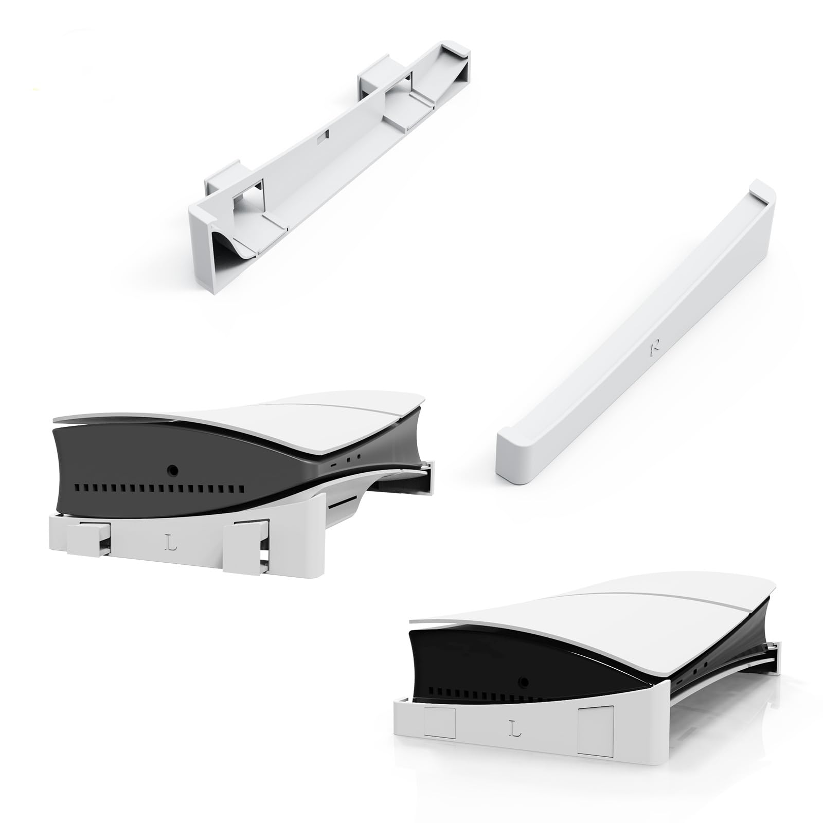 Horizontal Stand for New PS5 Slim Console Base Holder Accessories for PS5-Slim Disc Digital Edition Bracket White