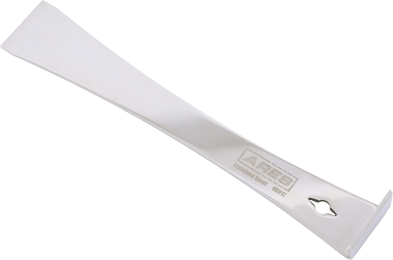 ARES 46017 12-In Stainless Steel Pry Bar Scraper - Built-In Nail Puller | Ultra-Sharp, Removes Residue from Steel, Aluminum & More; Prybar End for Extra Leverage