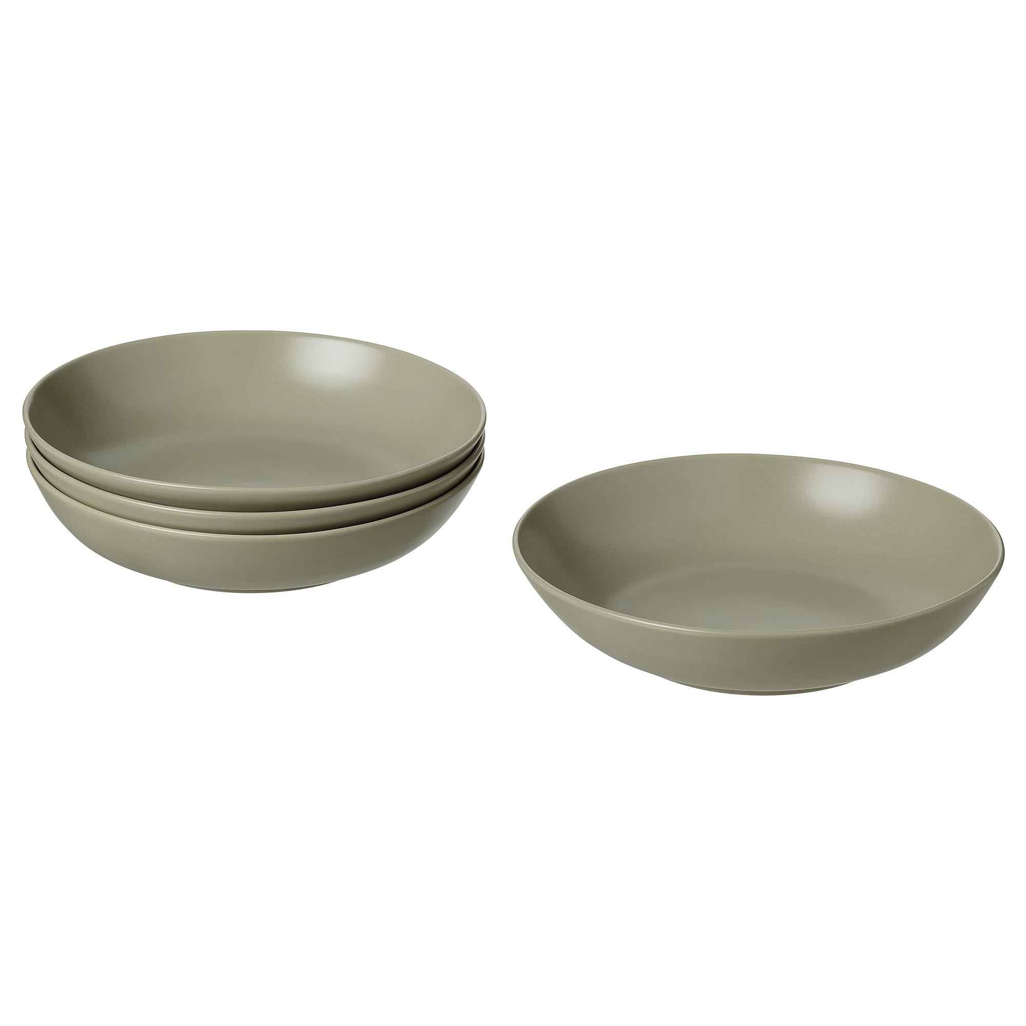 Assiette creuse FÄRGKLAR vert mat pour des dîners conviviaux