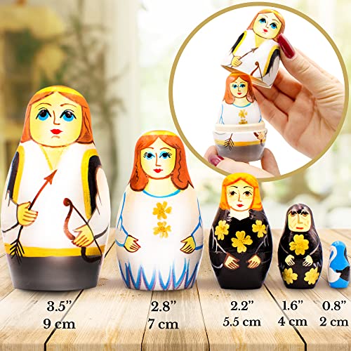 Aevvv Swan Lake Ballet Nesting Dolls Set Of 5 Pcs - Wooden Ballerina Doll - Ballerina Gifts - Swan Lake Tchaikovsky - Ballerina Decor #TOP2