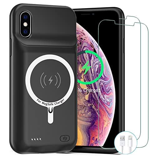 Battery Case For Iphone X/ Xs, Newest 10000Mah Rechargeable Portable Charging Case With Wireless Charging Compatible For Iphone X/ Xs (5.8 Inch) With Carplay Extended Battery Pack Charger Case (Black) #TOP25