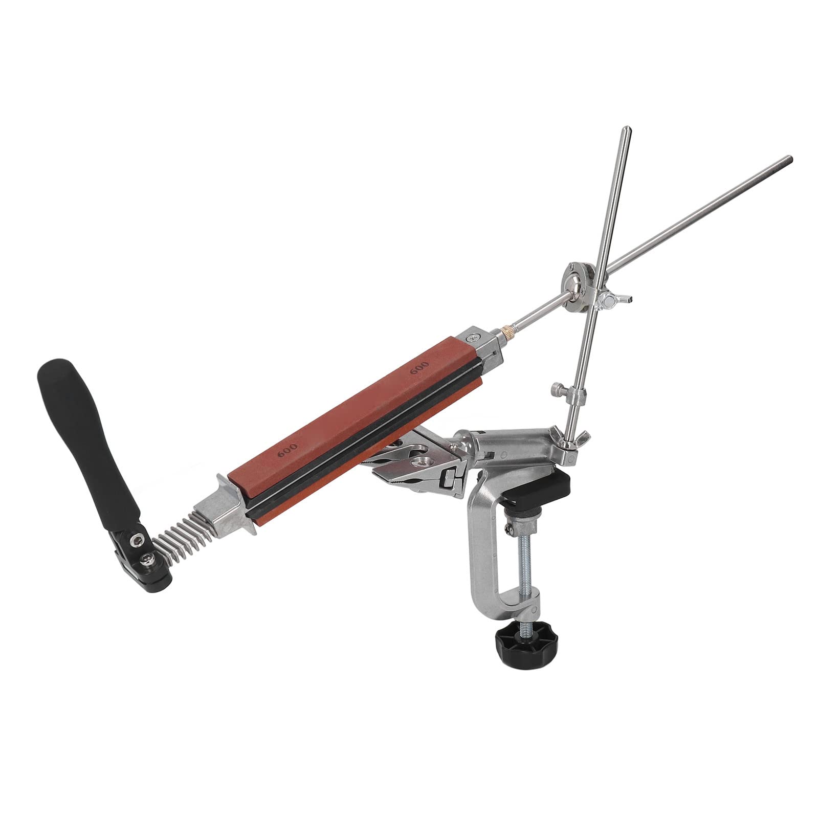 ViaGasaFamido Système d'affûtage de Couteaux Aiguiseur de Couteaux Professionnel à Angle Fixe Rotation à 360 Degrés en Fonte d'aluminium en Acier Inoxydable 4 Pierres à Aiguiser 120 320 600 1500