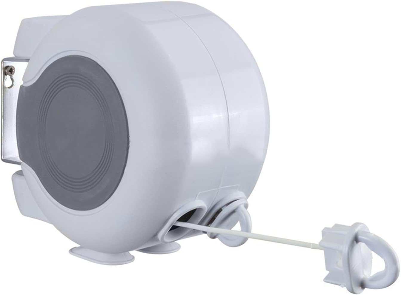 I3CRetractable Washing Line, Reel Clothes Lines with Twin Cable, Wall Mounted Heavy Duty Laundry Drying Clothesline (Double Rope 2 x 15m), White-b