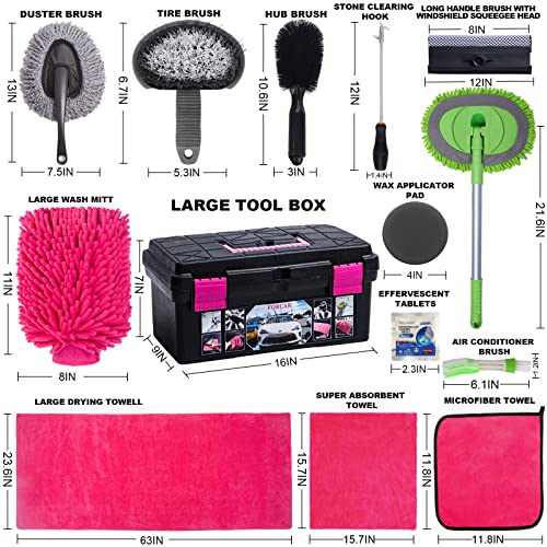 image for FORCAR 29Pcs Car Wash Cleaning Kit with Extendable Long Handle Brush M