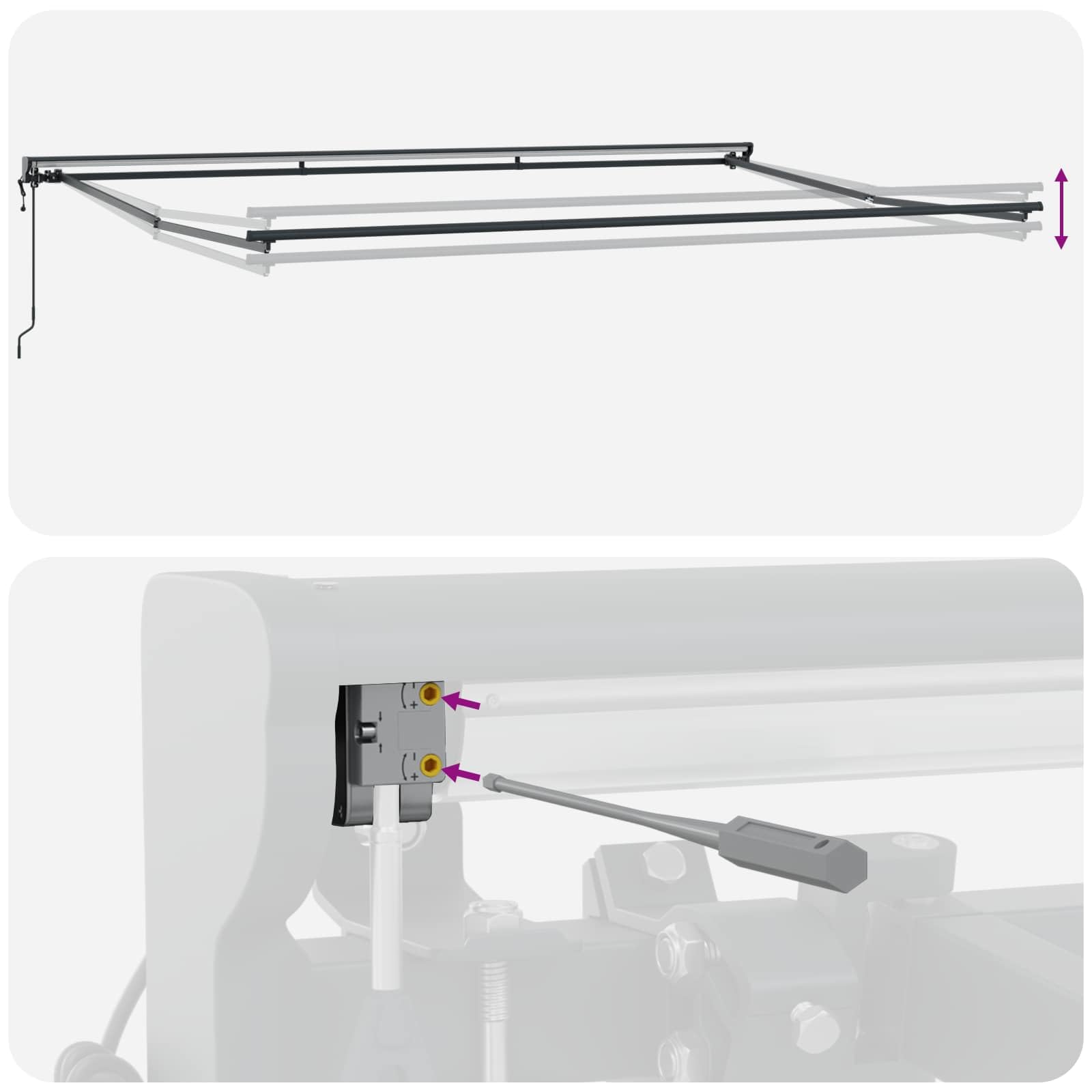 vidaXL Rama markizy Żółty i Szary 500 × 300 cm Poliester z powłoką PU