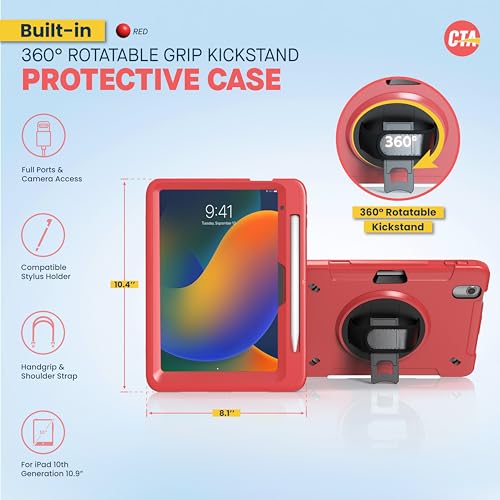 Funda iPad 10 generación con correa de mano para evitar caídas accidentales 2