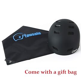 Apusale Bike Skateboard Helmet, Adjustable and Multi-Sport for Skate Scooter, 3 Sizes for Adult Youth Kids Toddler (Black)