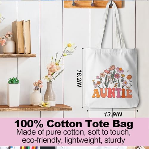 Grandma Mom Aunt Travel Canvas Tote Bag Beach Christmas Birthday Gifts for Women Reusable Grocery Bags 024