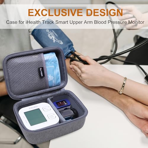 LTGEM Case Compatible with iHealth Track Smart Upper Arm Blood Pressure Monitor, Gray - Thumbnail 7