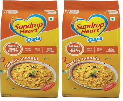Image of Sundrop Heart Classic Masala Oats with Millets -500g (Pack of 2)